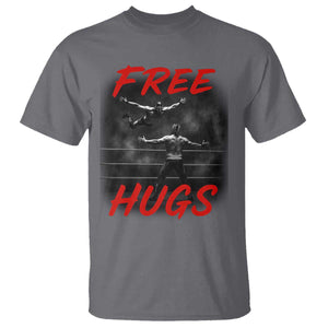 Free Hugs Wrestling T Shirt Funny Luchador Mexican Wrestler TS10 Charcoal Print Your Wear