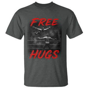 Free Hugs Wrestling T Shirt Funny Luchador Mexican Wrestler TS10 Dark Heather Print Your Wear