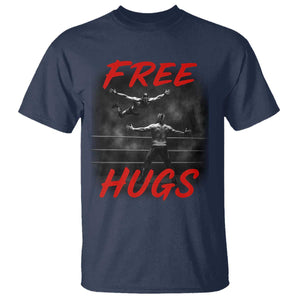 Free Hugs Wrestling T Shirt Funny Luchador Mexican Wrestler TS10 Navy Print Your Wear