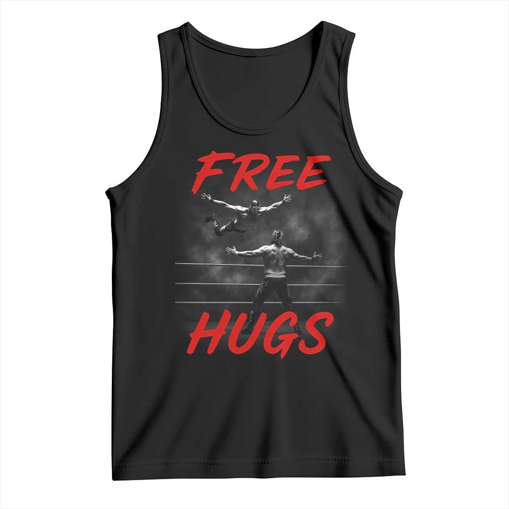 Free Hugs Wrestling Tank Top Funny Luchador Mexican Wrestler TS10 Black Print Your Wear