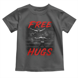 Free Hugs Wrestling Toddler T Shirt Funny Luchador Mexican Wrestler TS10 Dark Heather Print Your Wear