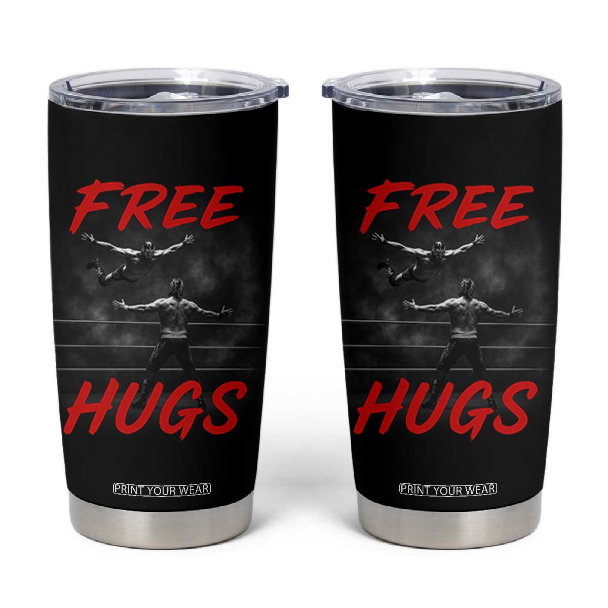 Free Hugs Wrestling Tumbler Cup Funny Luchador Mexican Wrestler TS10 Black Print Your Wear