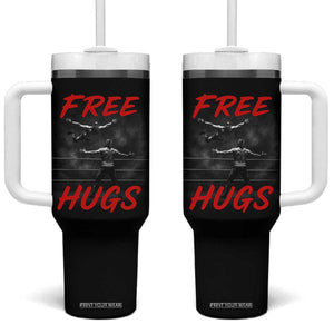Free Hugs Wrestling Tumbler With Handle Funny Luchador Mexican Wrestler TS10 One Size: 40 oz Black Print Your Wear