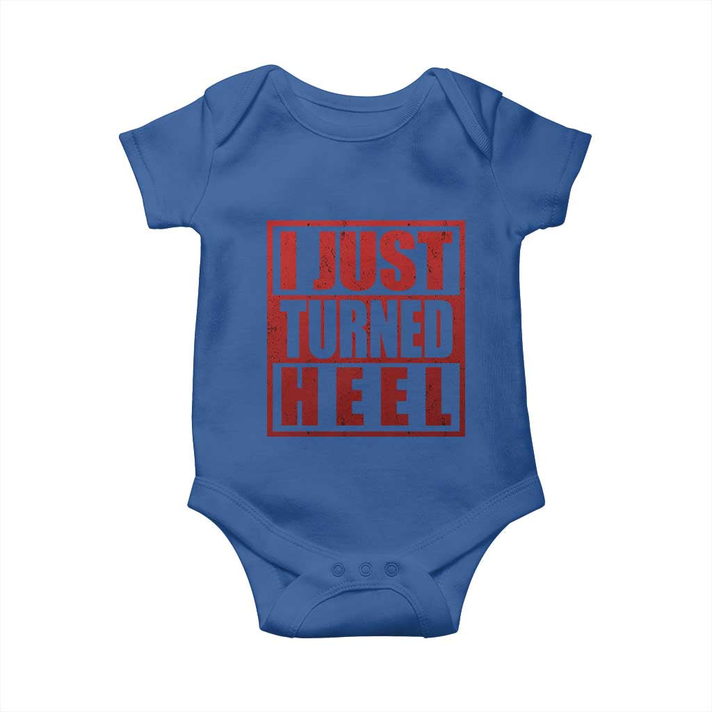 I Just Turned Heel Baby Onesie Pro Wrestling Retro Distressed TS10 Royal Blue Print Your Wear