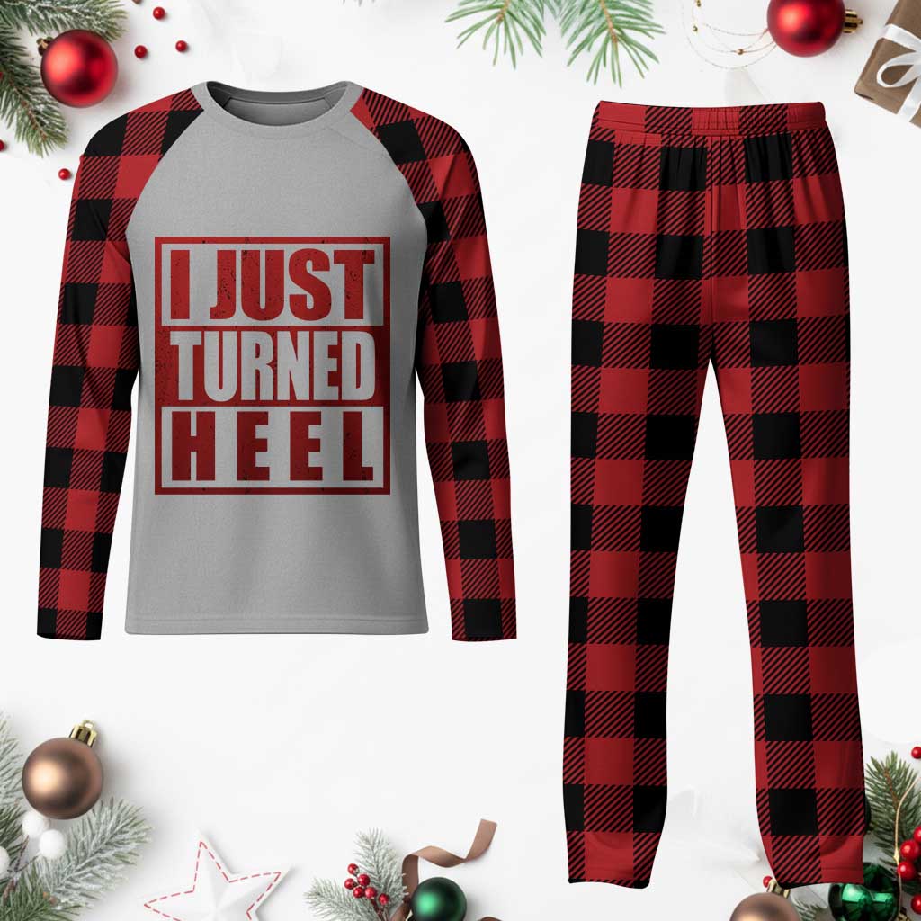 I Just Turned Heel Plaid Pajama Set Pro Wrestling Retro Distressed TS10 Buffalo Plaid Print Your Wear
