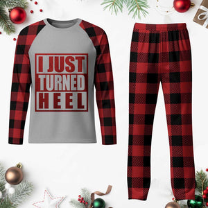 I Just Turned Heel Plaid Pajama Set Pro Wrestling Retro Distressed TS10 Buffalo Plaid Print Your Wear