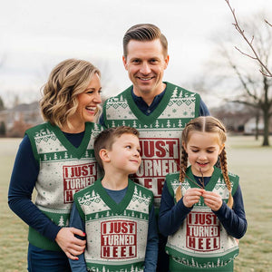 I Just Turned Heel V-Neck Knit Sweater Vest Pro Wrestling Retro Distressed TS10 Beige Green Print Your Wear