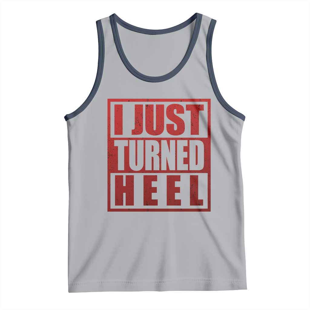 I Just Turned Heel Tank Top Pro Wrestling Retro Distressed TS10 Athletic Heather Navy Print Your Wear