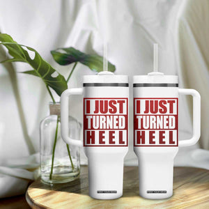 I Just Turned Heel Tumbler With Handle Pro Wrestling Retro Distressed TS10 Print Your Wear