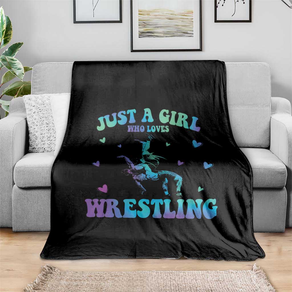 Just A Girl Who Loves Wrestling Throw Blanket Funny Wrestle Lover Wrestler TS10 Print Your Wear