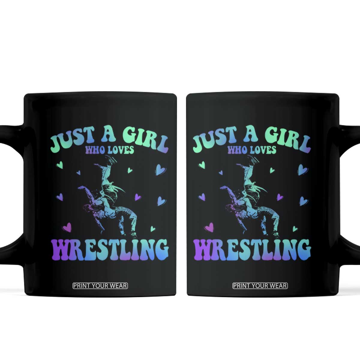 Just A Girl Who Loves Wrestling Coffee Mug Funny Wrestle Lover Wrestler TS10 Black Print Your Wear