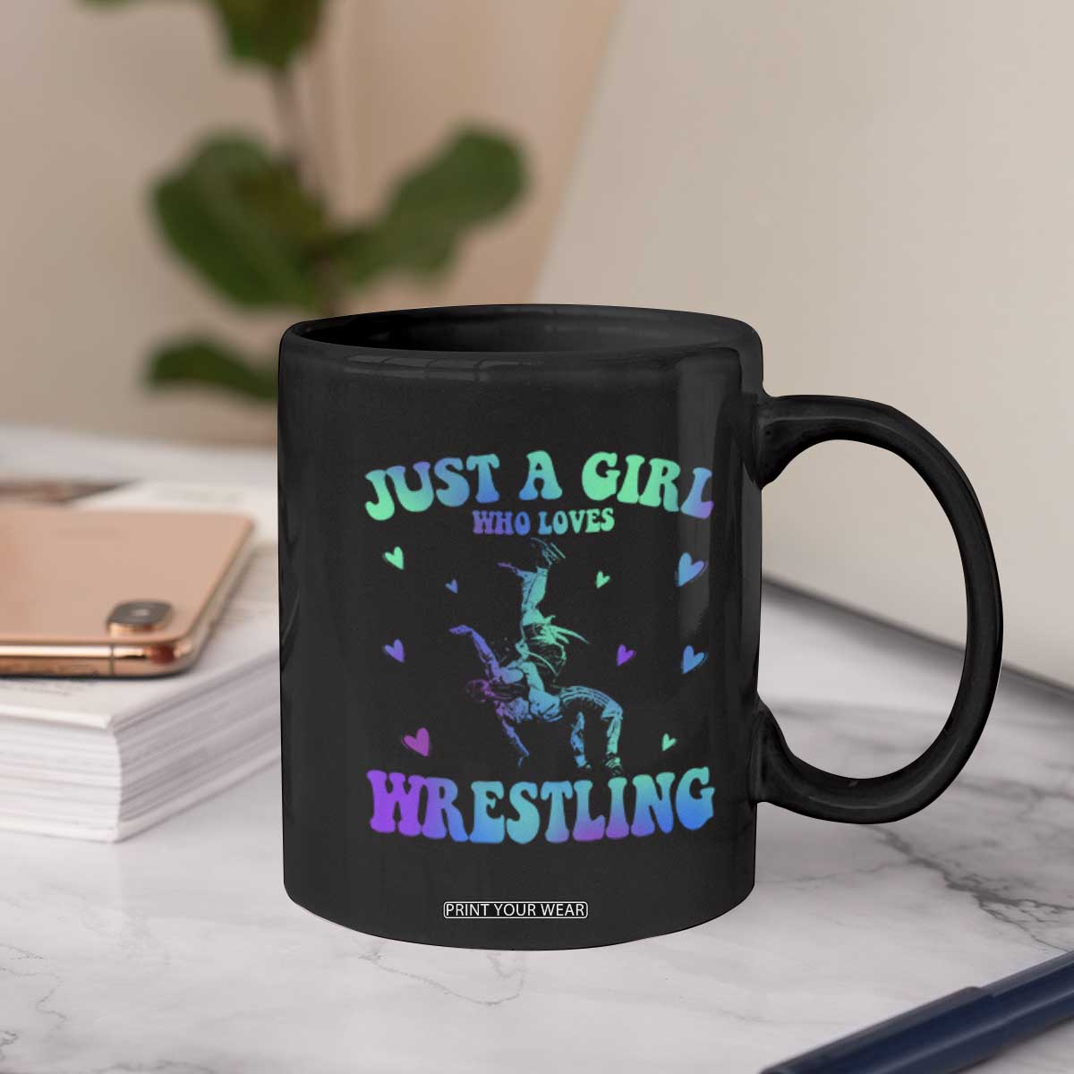Just A Girl Who Loves Wrestling Coffee Mug Funny Wrestle Lover Wrestler TS10 Print Your Wear