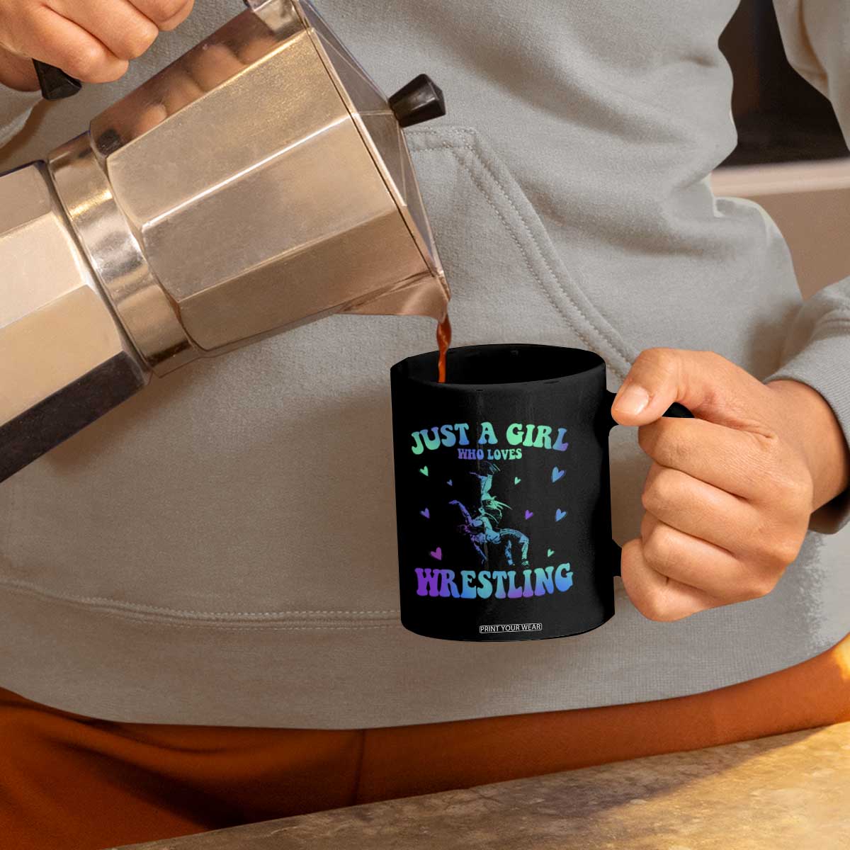 Just A Girl Who Loves Wrestling Coffee Mug Funny Wrestle Lover Wrestler TS10 Print Your Wear