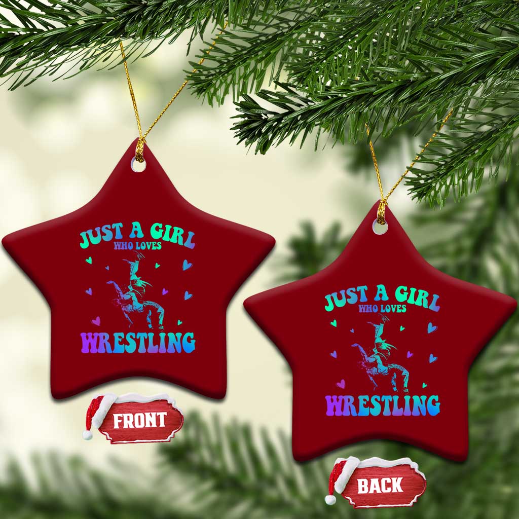 Just A Girl Who Loves Wrestling Ceramic Ornament Funny Wrestle Lover Wrestler TS10 Print Your Wear