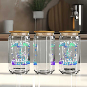 Just A Girl Who Loves Wrestling Glass Can Funny Wrestle Lover Wrestler TS10 Print Your Wear