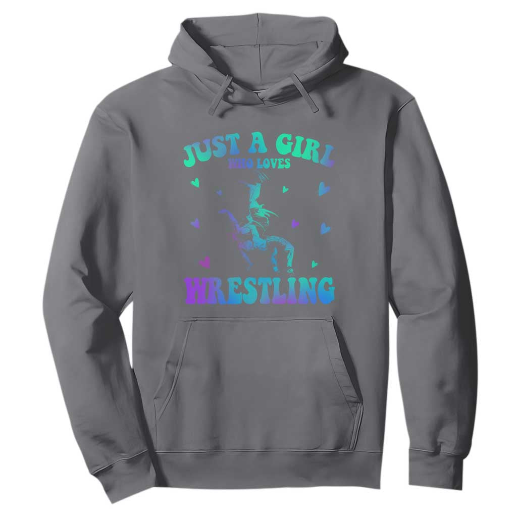 Just A Girl Who Loves Wrestling Hoodie Funny Wrestle Lover Wrestler TS10 Charcoal Print Your Wear