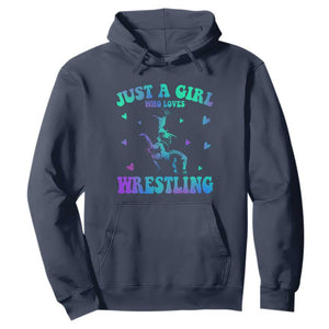 Just A Girl Who Loves Wrestling Hoodie Funny Wrestle Lover Wrestler TS10 Navy Print Your Wear