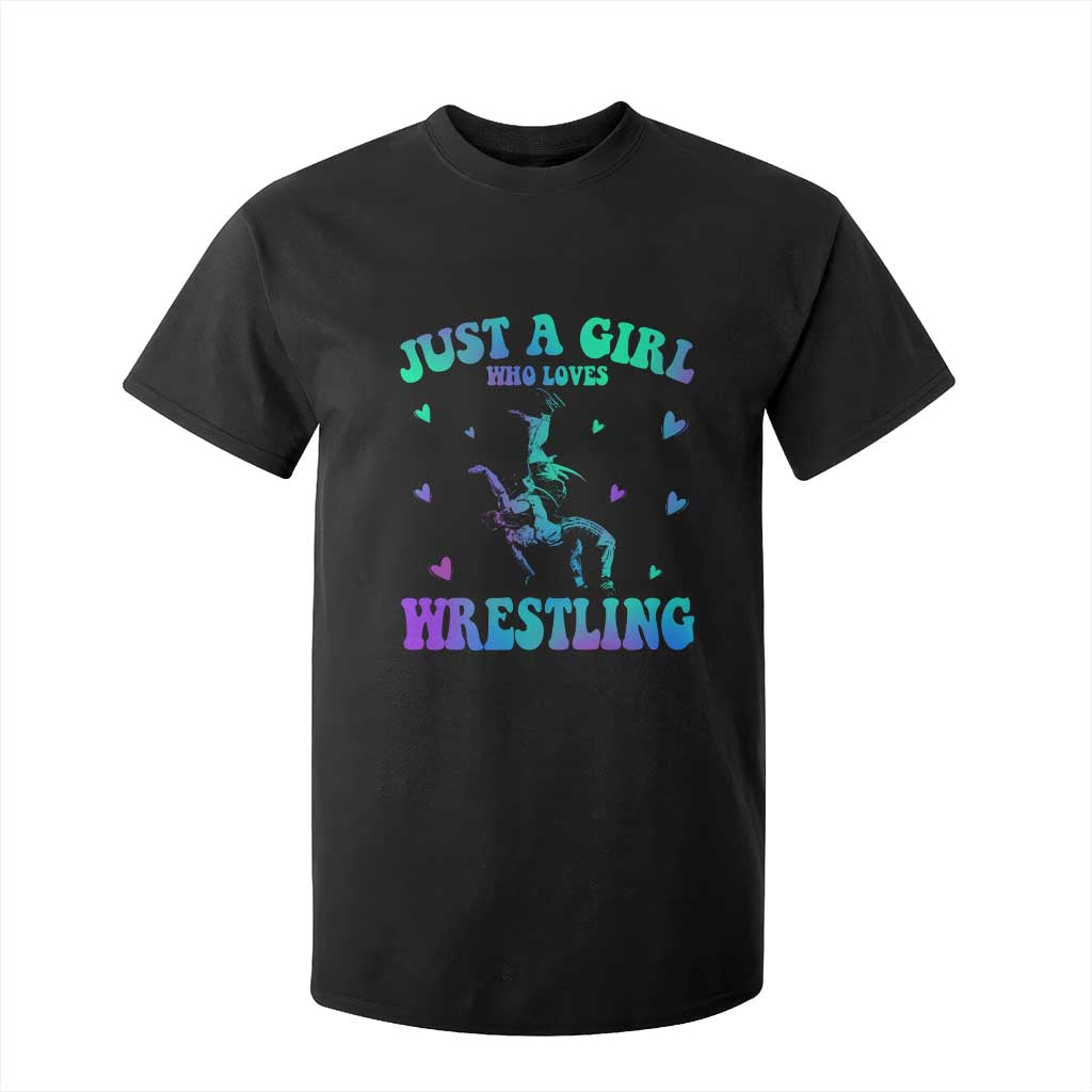 Just A Girl Who Loves Wrestling T Shirt For Kid Funny Wrestle Lover Wrestler TS10 Black Print Your Wear