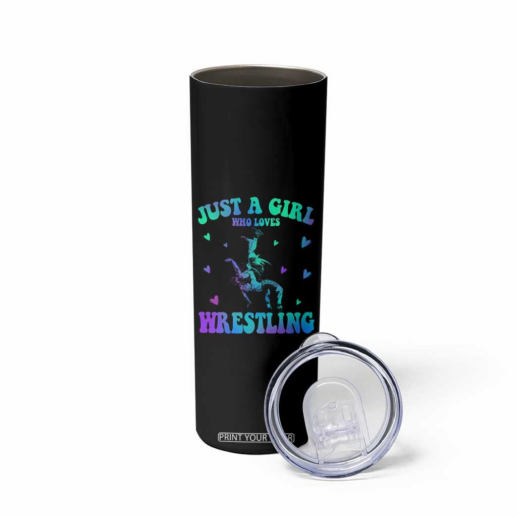 Just A Girl Who Loves Wrestling Skinny Tumbler Funny Wrestle Lover Wrestler TS10 Print Your Wear