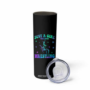 Just A Girl Who Loves Wrestling Skinny Tumbler Funny Wrestle Lover Wrestler TS10 Print Your Wear