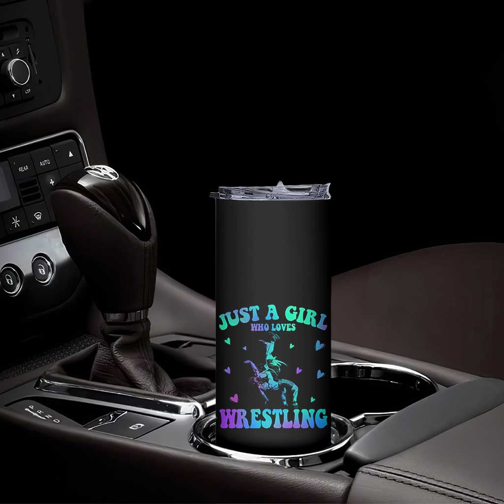 Just A Girl Who Loves Wrestling Skinny Tumbler Funny Wrestle Lover Wrestler TS10 Print Your Wear