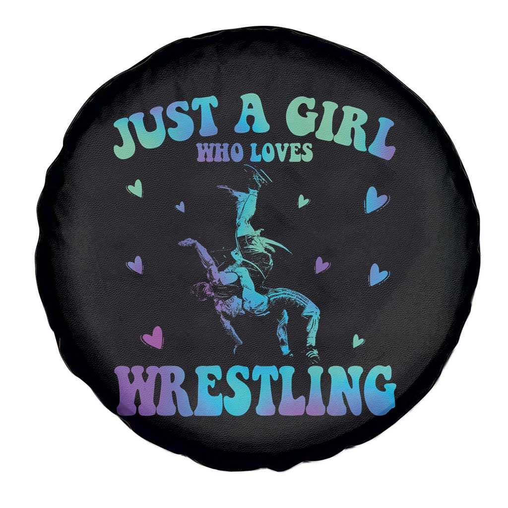 Just A Girl Who Loves Wrestling Spare Tire Cover Funny Wrestle Lover Wrestler TS10 Print Your Wear
