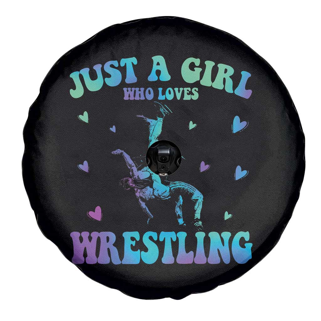 Just A Girl Who Loves Wrestling Spare Tire Cover Funny Wrestle Lover Wrestler TS10 Print Your Wear