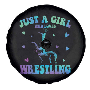 Just A Girl Who Loves Wrestling Spare Tire Cover Funny Wrestle Lover Wrestler TS10 Print Your Wear