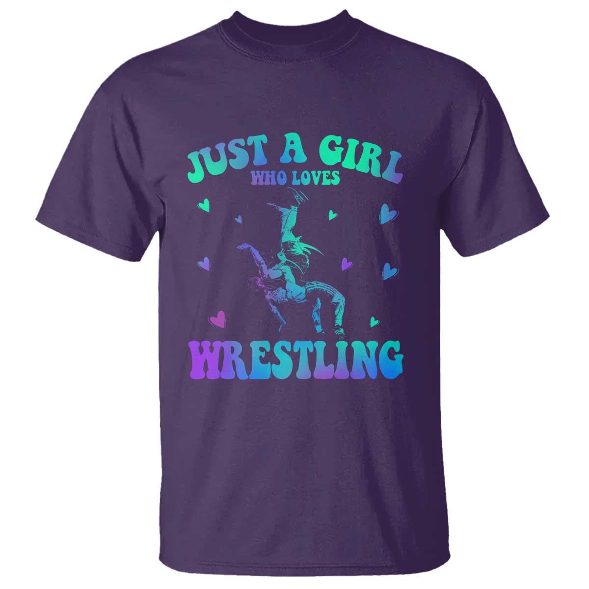 Just A Girl Who Loves Wrestling T Shirt Funny Wrestle Lover Wrestler TS10 Purple Print Your Wear