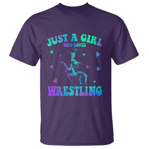Just A Girl Who Loves Wrestling T Shirt Funny Wrestle Lover Wrestler TS10 Purple Print Your Wear
