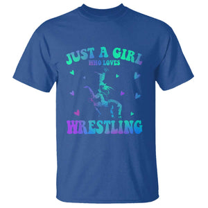 Just A Girl Who Loves Wrestling T Shirt Funny Wrestle Lover Wrestler TS10 Royal Blue Print Your Wear