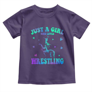 Just A Girl Who Loves Wrestling Toddler T Shirt Funny Wrestle Lover Wrestler TS10 Purple Print Your Wear