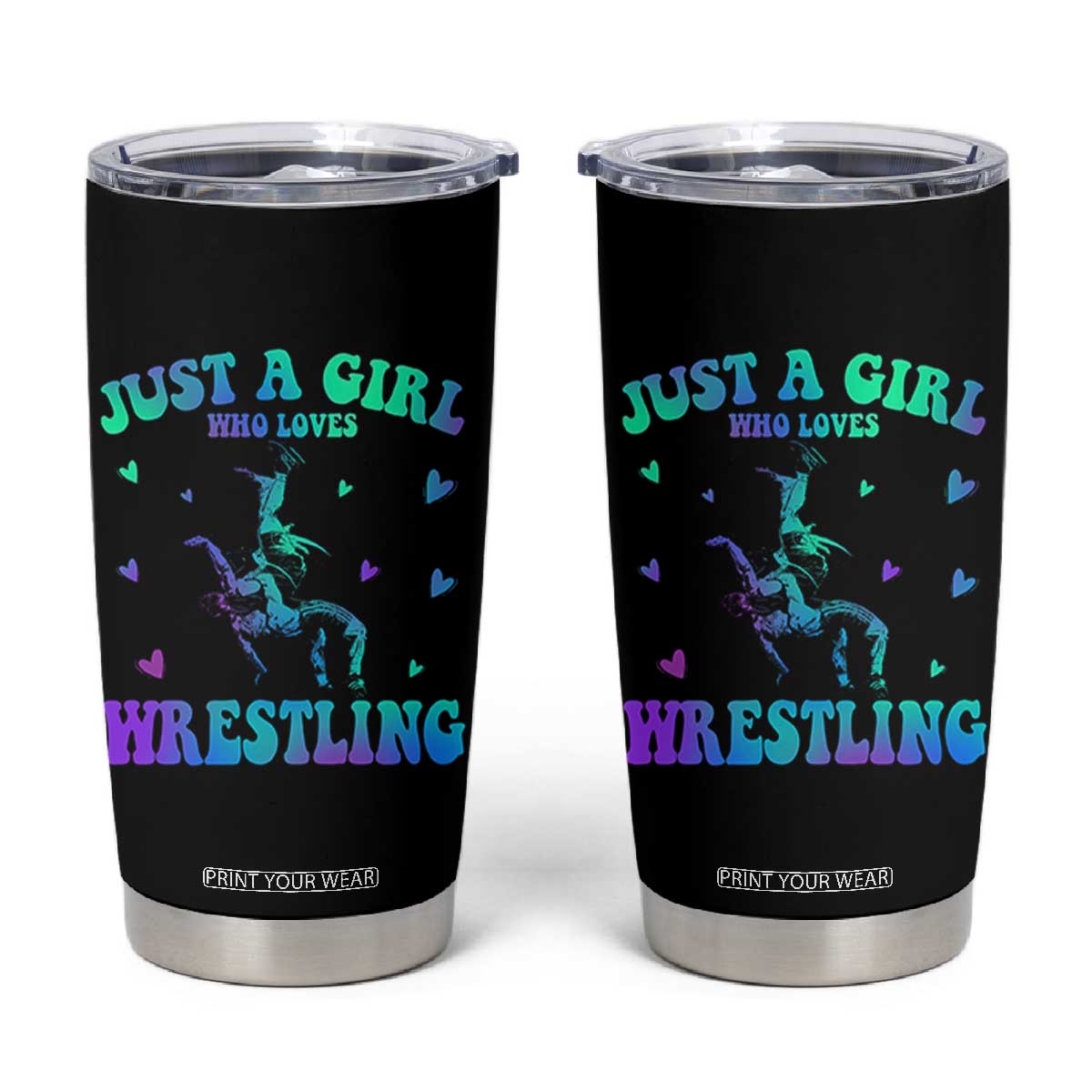 Just A Girl Who Loves Wrestling Tumbler Cup Funny Wrestle Lover Wrestler TS10 Black Print Your Wear