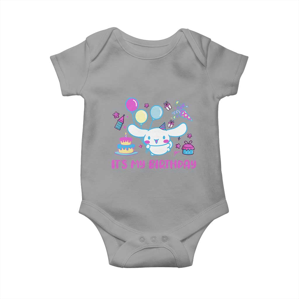 Its My Birthday Baby Onesie Girl Party Funny Bday Family Party TS10 Sport Gray Print Your Wear