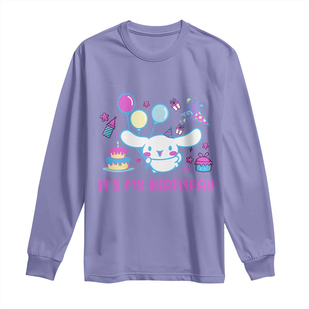 Its My Birthday Long Sleeve Shirt Girl Party Funny Bday Family Party TS10 Violet Print Your Wear
