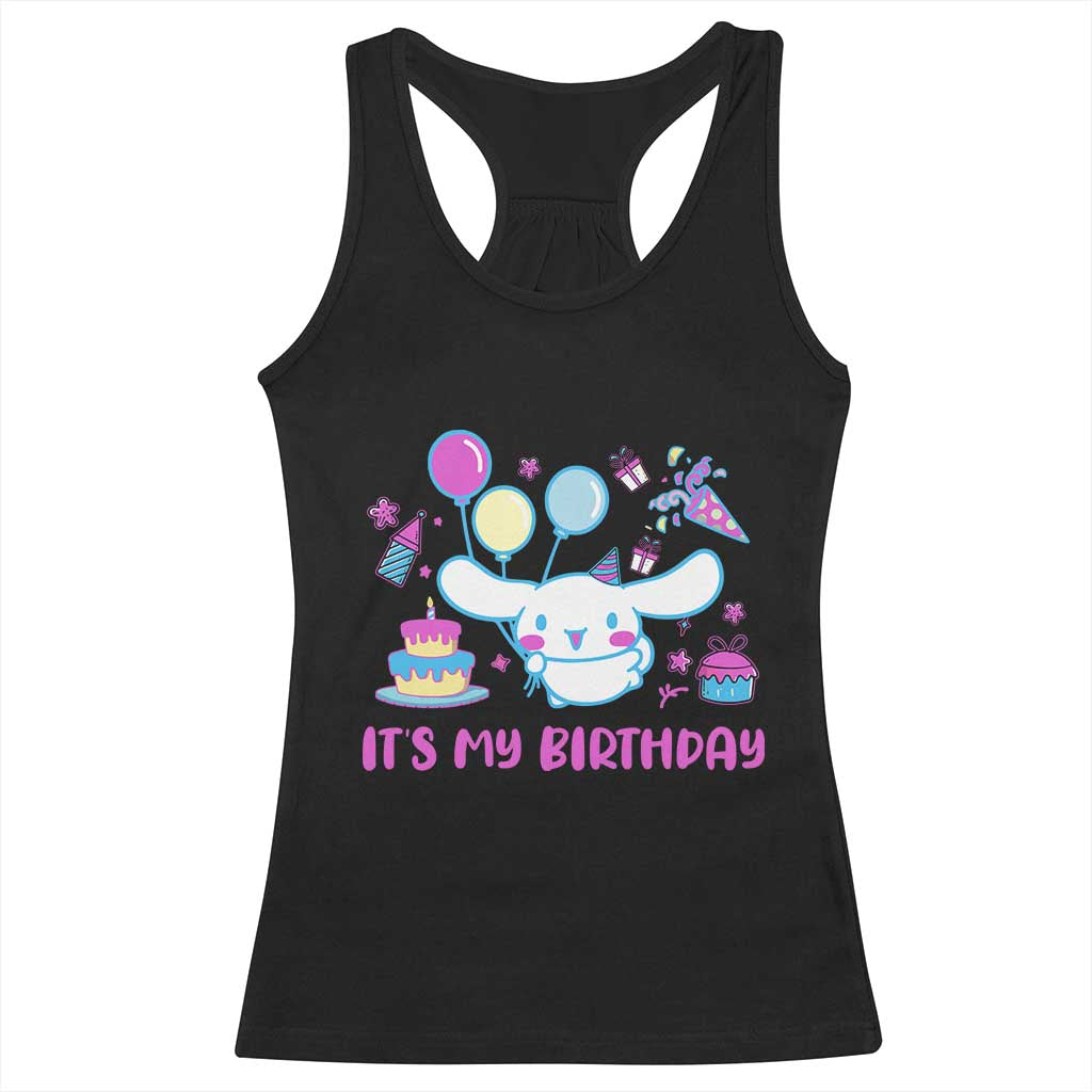 Its My Birthday Racerback Tank Top Girl Party Funny Bday Family Party TS10 Black Print Your Wear