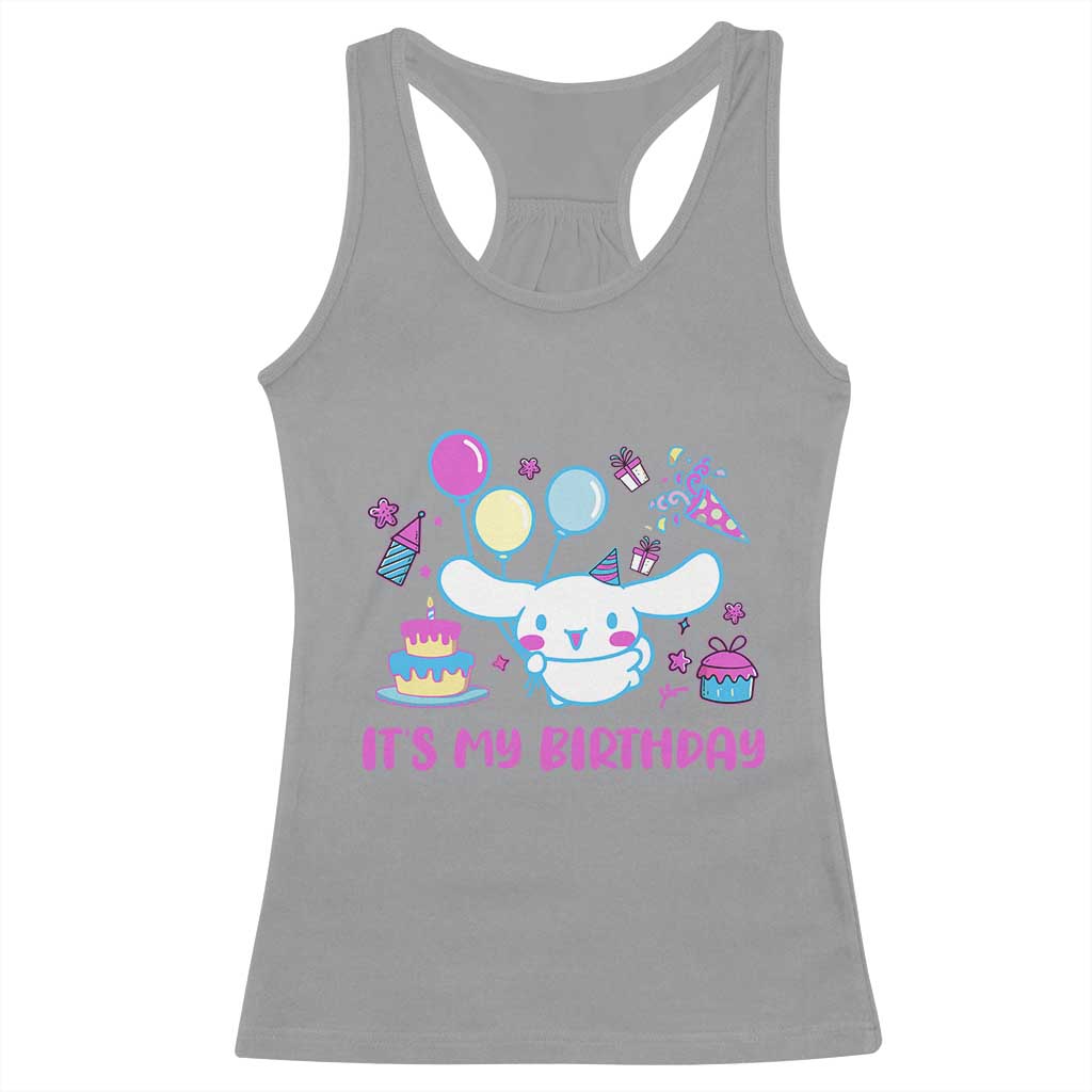 Its My Birthday Racerback Tank Top Girl Party Funny Bday Family Party TS10 Sport Gray Print Your Wear