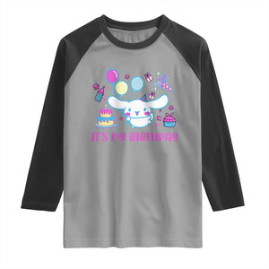 Its My Birthday Raglan Shirt Girl Party Funny Bday Family Party TS10 Sport Gray Black Print Your Wear