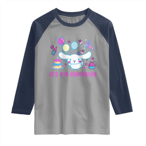 Its My Birthday Raglan Shirt Girl Party Funny Bday Family Party TS10 Sport Gray Navy Print Your Wear