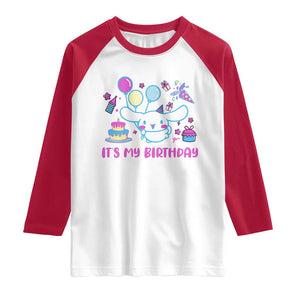 Its My Birthday Raglan Shirt Girl Party Funny Bday Family Party TS10 White Red Print Your Wear