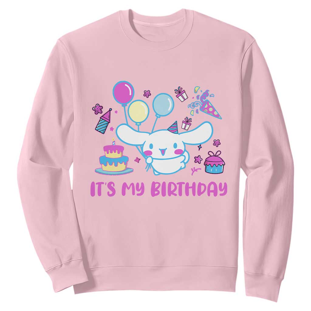 Its My Birthday Sweatshirt Girl Party Funny Bday Family Party TS10 Light Pink Print Your Wear