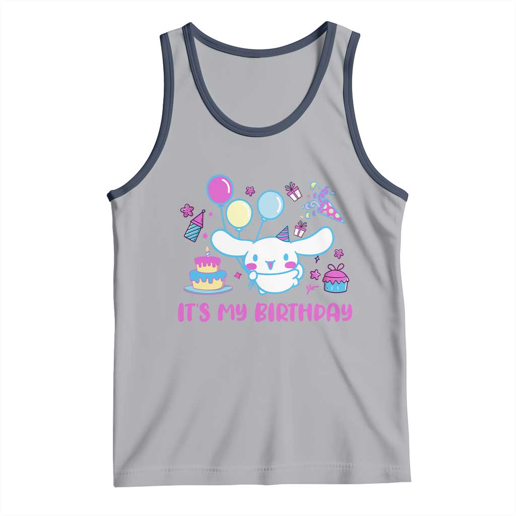 Its My Birthday Tank Top Girl Party Funny Bday Family Party TS10 Athletic Heather Navy Print Your Wear