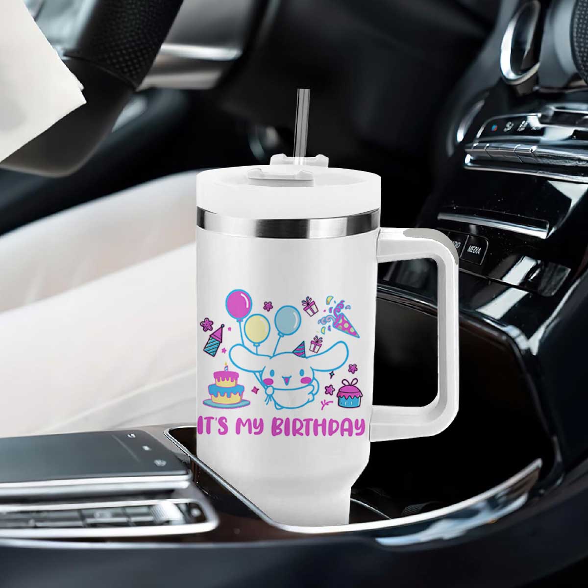 Its My Birthday Tumbler With Handle Girl Party Funny Bday Family Party TS10 Print Your Wear