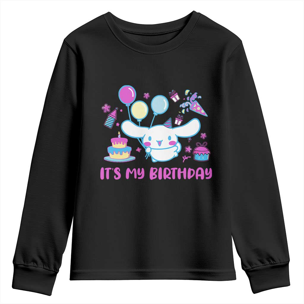 Its My Birthday Youth Sweatshirt Girl Party Funny Bday Family Party TS10 Black Print Your Wear