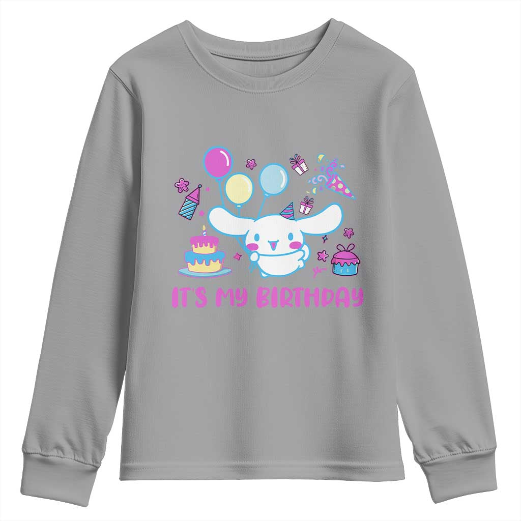 Its My Birthday Youth Sweatshirt Girl Party Funny Bday Family Party TS10 Sport Gray Print Your Wear
