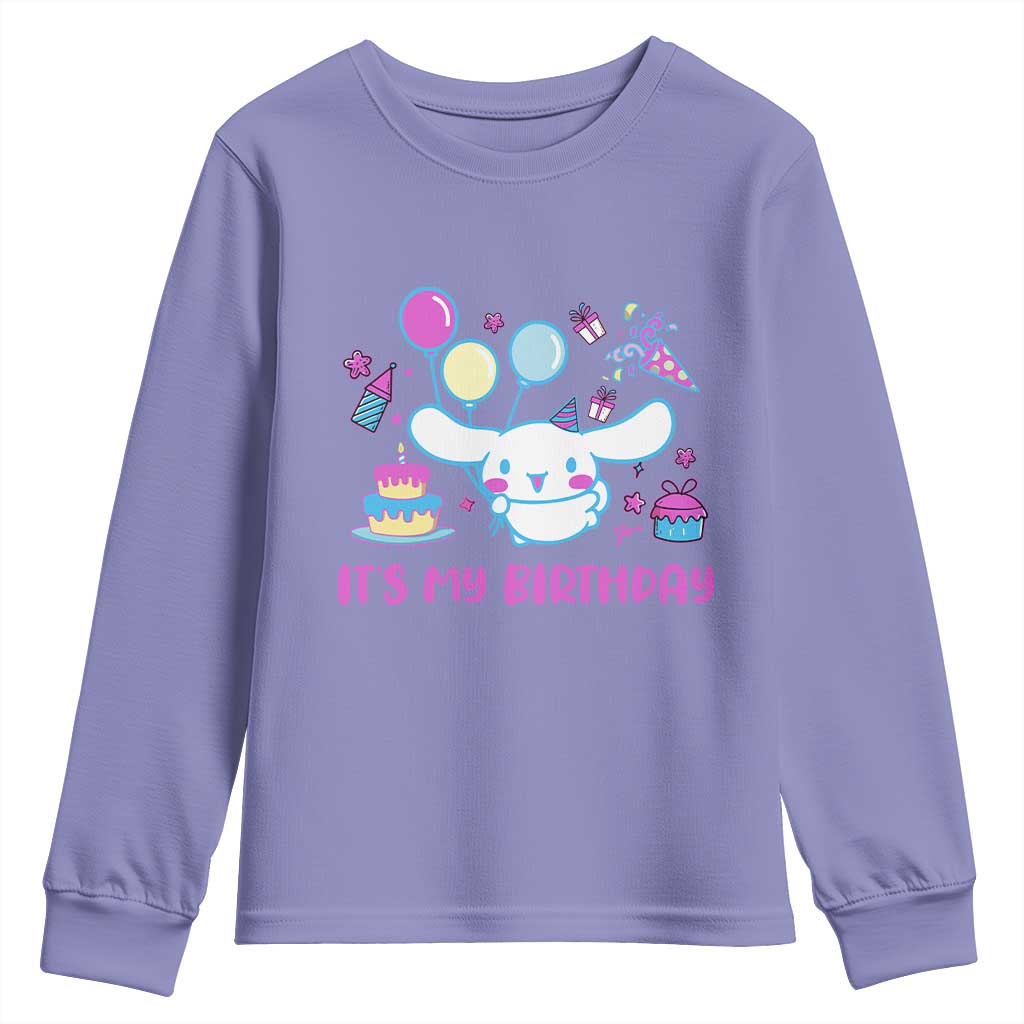 Its My Birthday Youth Sweatshirt Girl Party Funny Bday Family Party TS10 Violet Print Your Wear