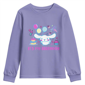 Its My Birthday Youth Sweatshirt Girl Party Funny Bday Family Party TS10 Violet Print Your Wear