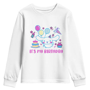Its My Birthday Youth Sweatshirt Girl Party Funny Bday Family Party TS10 White Print Your Wear
