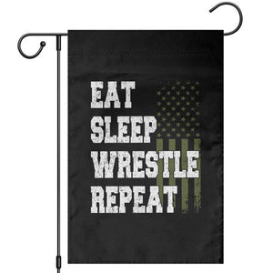 Eat Sleep Wrestle Repeat Garden Flag Funny Wrestling Gym American Flag TS10 Black Print Your Wear