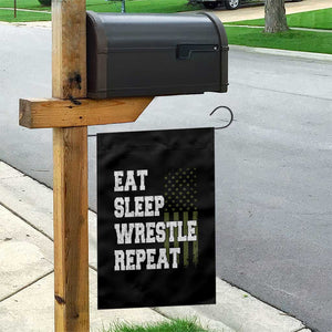 Eat Sleep Wrestle Repeat Garden Flag Funny Wrestling Gym American Flag TS10 Print Your Wear